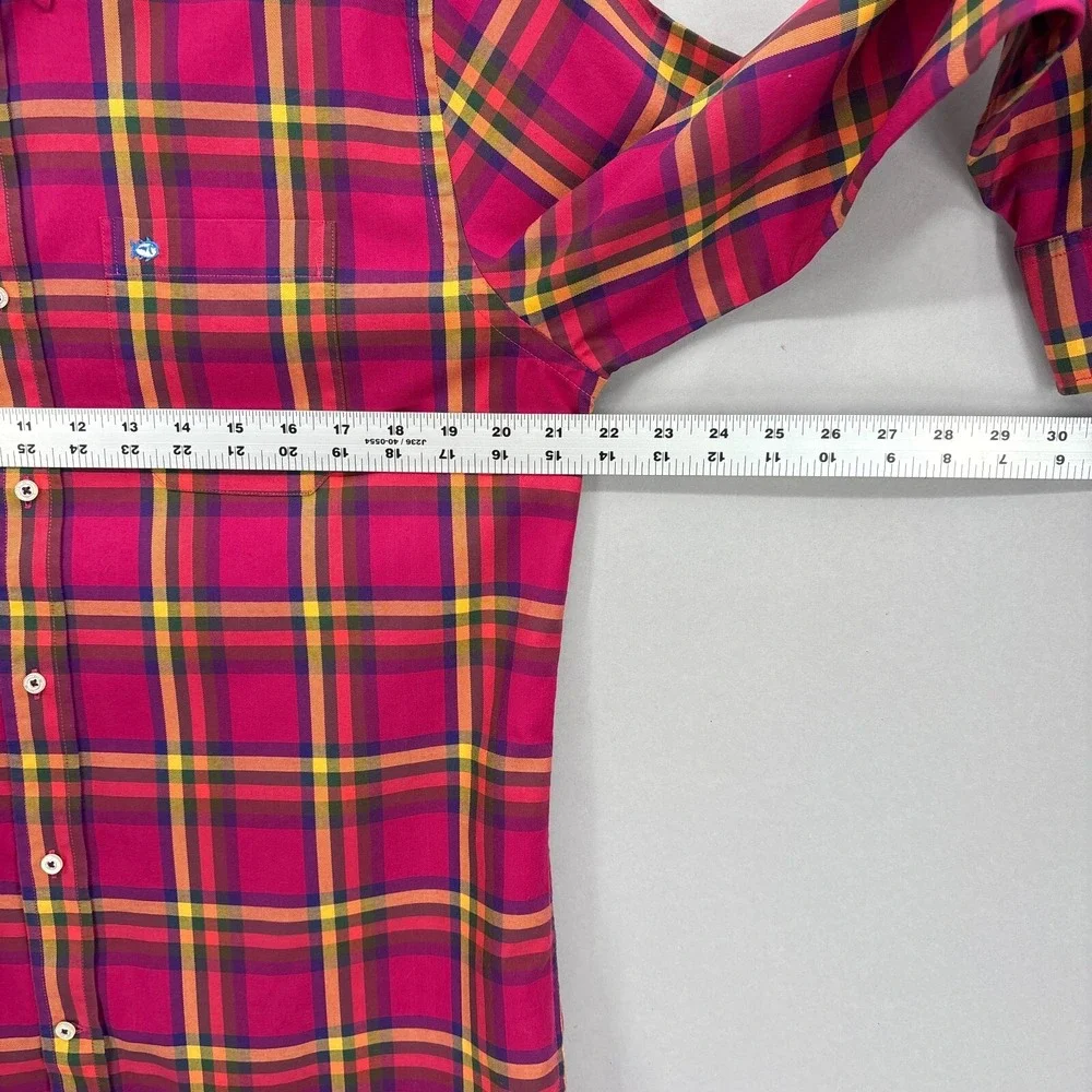 Southern Tide Shirt Mens Medium Red Plaid Button Down Soft Twill Classic‎ Preppy